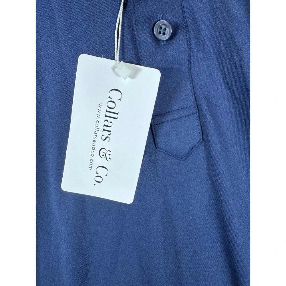 NWT Collars and Co Featherweight Men's Navy Blue Polo‎ Shirt XLarge - Picture 3 of 7